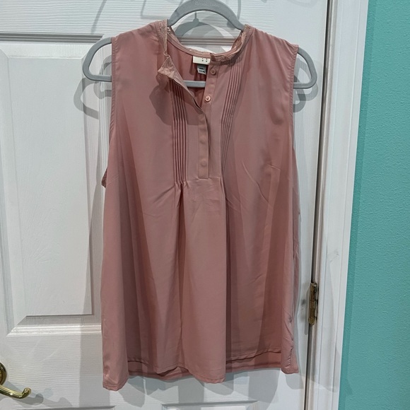 a new day Tops Mixed Material Blouse Xxl Dusty Rose Poshmark